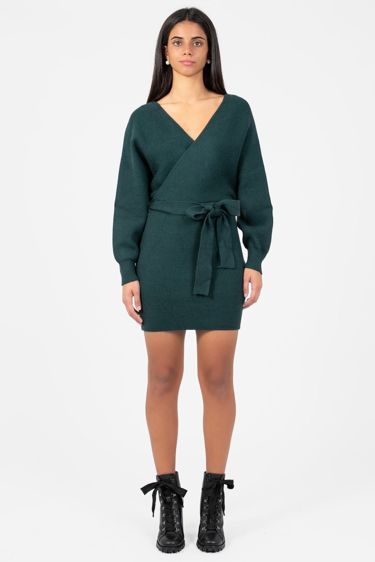 Valentina Tie Waist Sweater Dress - honey