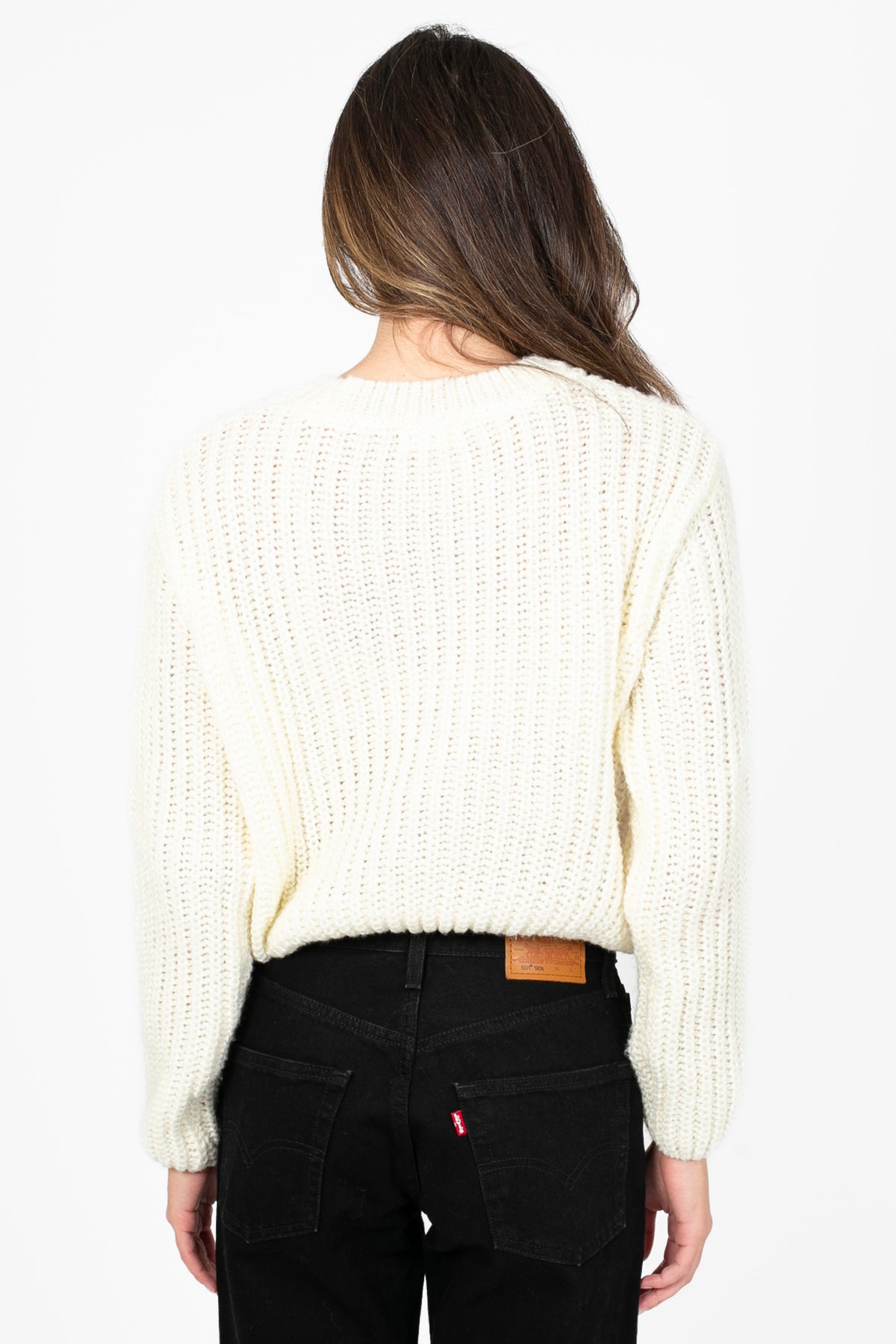 Astrid V-Neck Cut Out Sweater - honey
