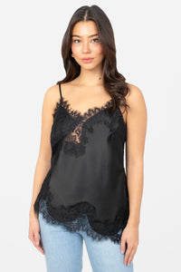 Chantilly Lace Satin Asymmetrical Blouse - honey