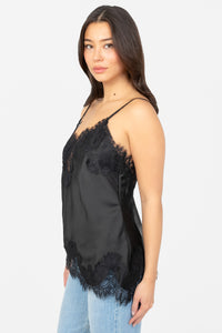 Chantilly Lace Satin Asymmetrical Blouse - honey