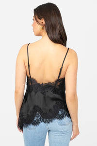 Chantilly Lace Satin Asymmetrical Blouse - honey