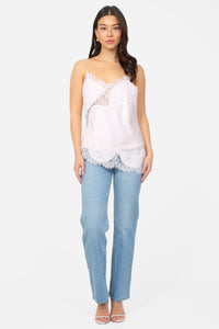 Chantilly Lace Satin Asymmetrical Blouse - honey