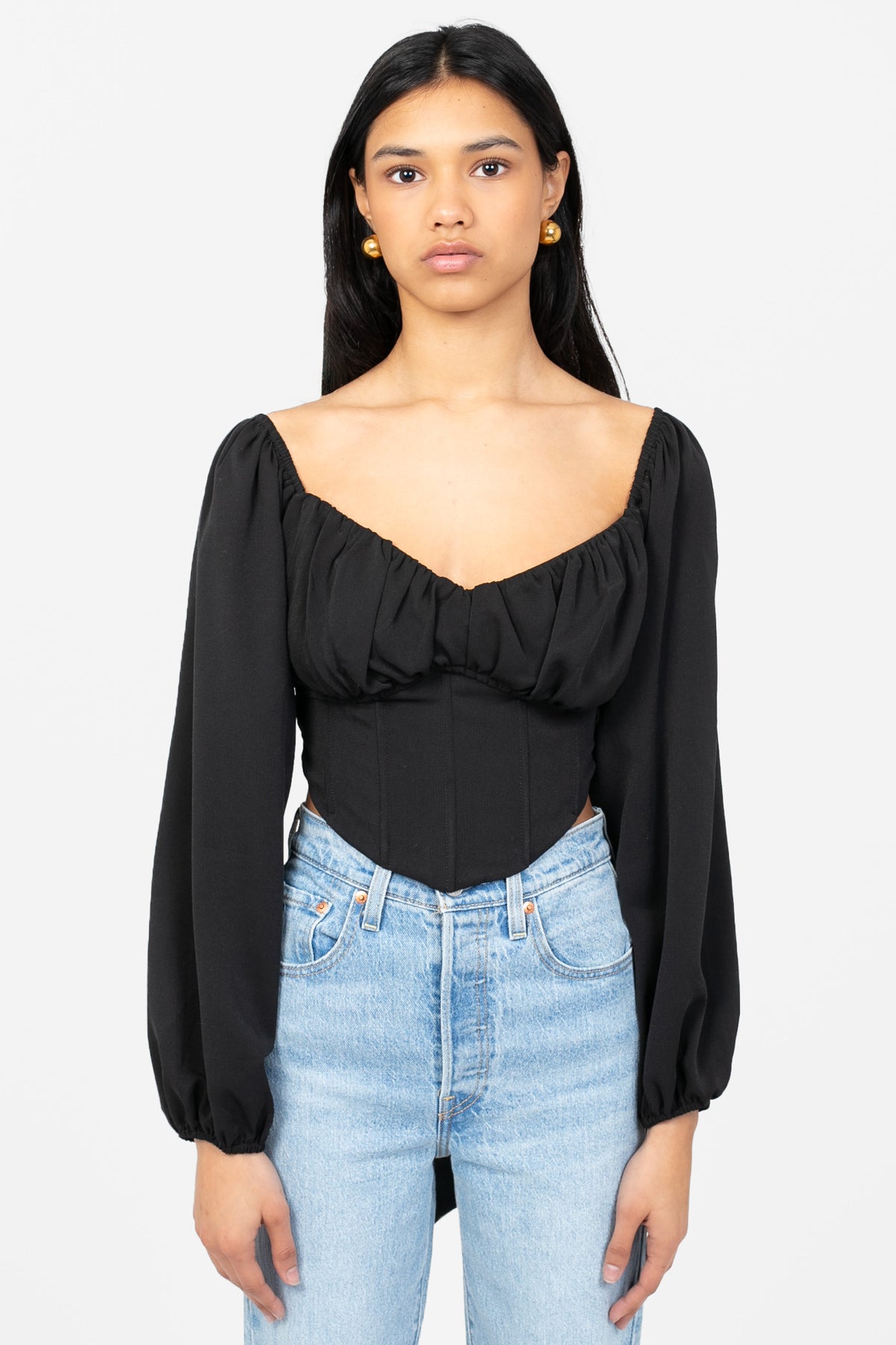 Vienna Tie Back Corset Top - honey