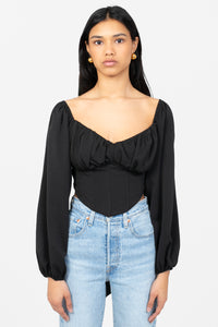 Vienna Tie Back Corset Top - honey