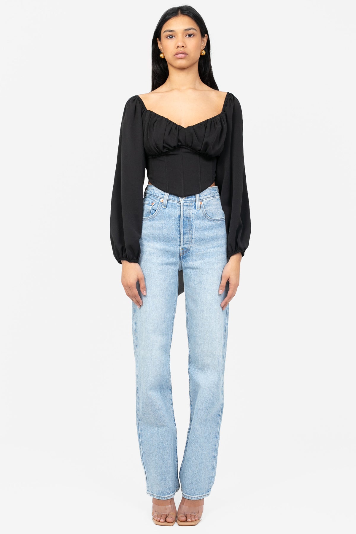 Vienna Tie Back Corset Top - honey