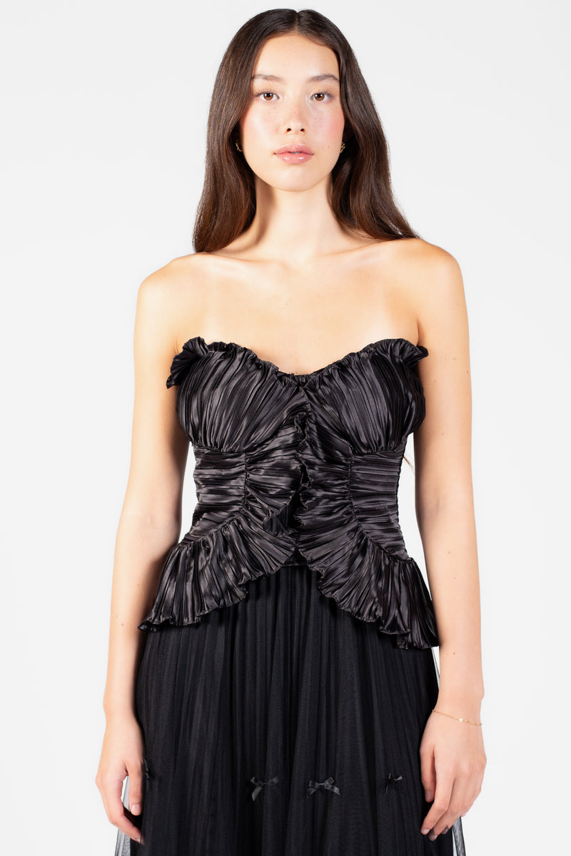 Ambrosia Satin Ruffle Blouse - honey