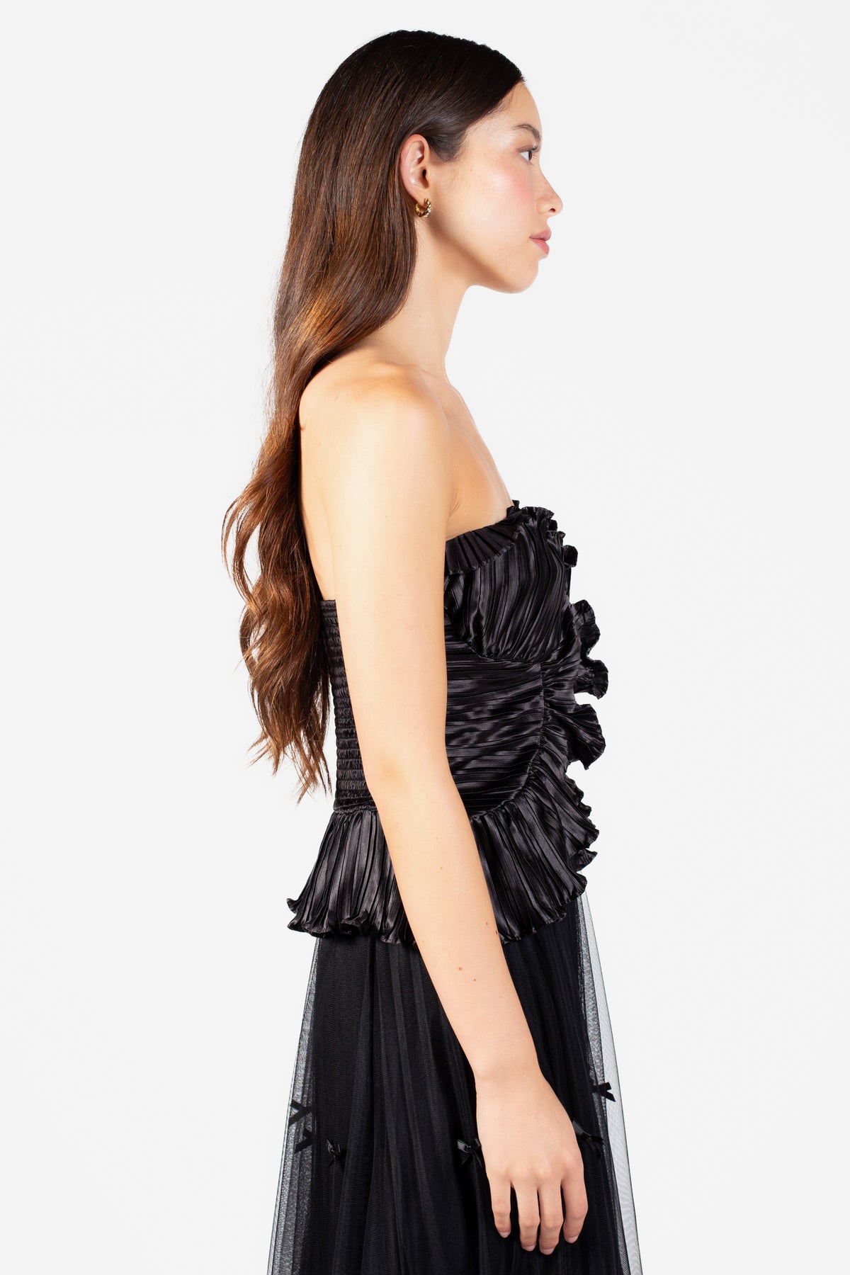 Ambrosia Satin Ruffle Blouse - honey