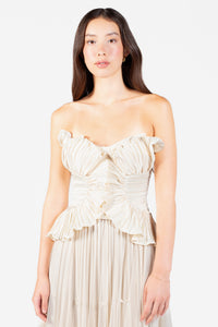 Ambrosia Satin Ruffle Blouse - honey