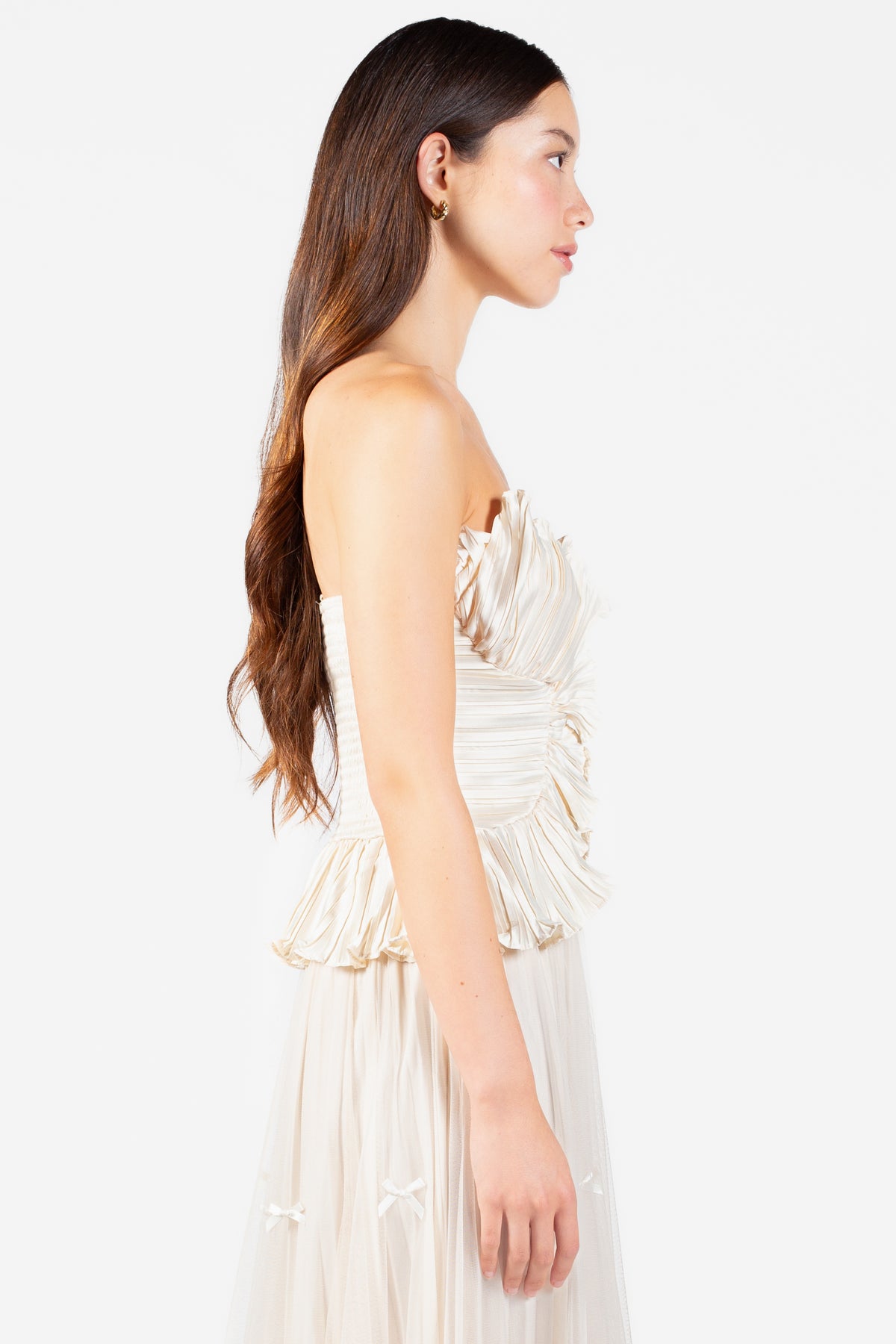 Ambrosia Satin Ruffle Blouse - honey