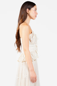 Ambrosia Satin Ruffle Blouse - honey