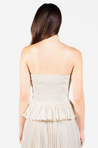 Ambrosia Satin Ruffle Blouse - honey