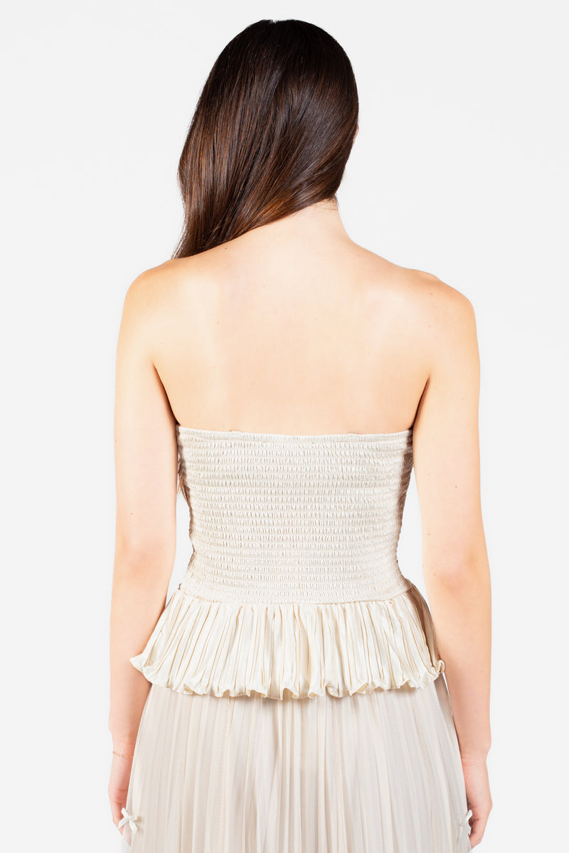 Ambrosia Satin Ruffle Blouse - honey