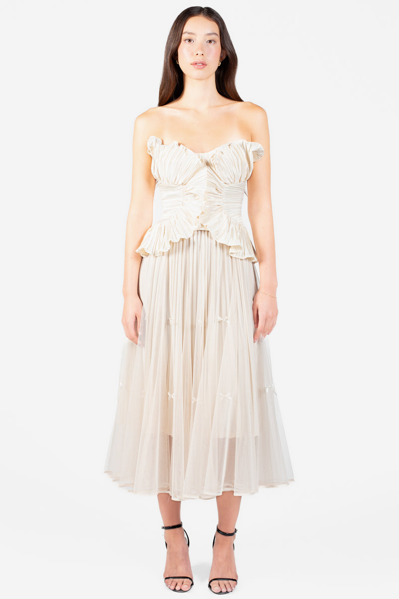 Ambrosia Satin Ruffle Blouse - honey