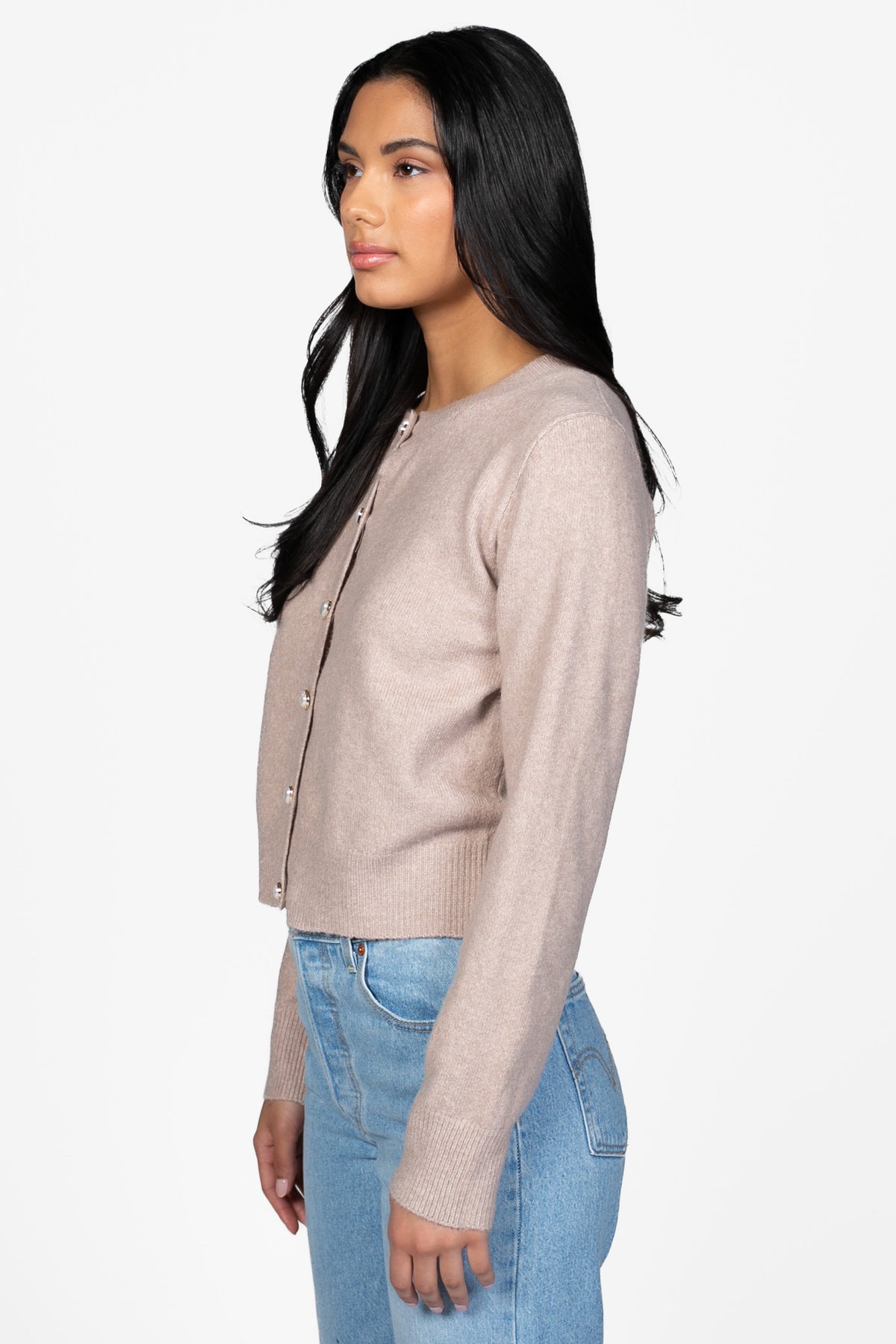 Amour Pearl Heart Button Cardigan