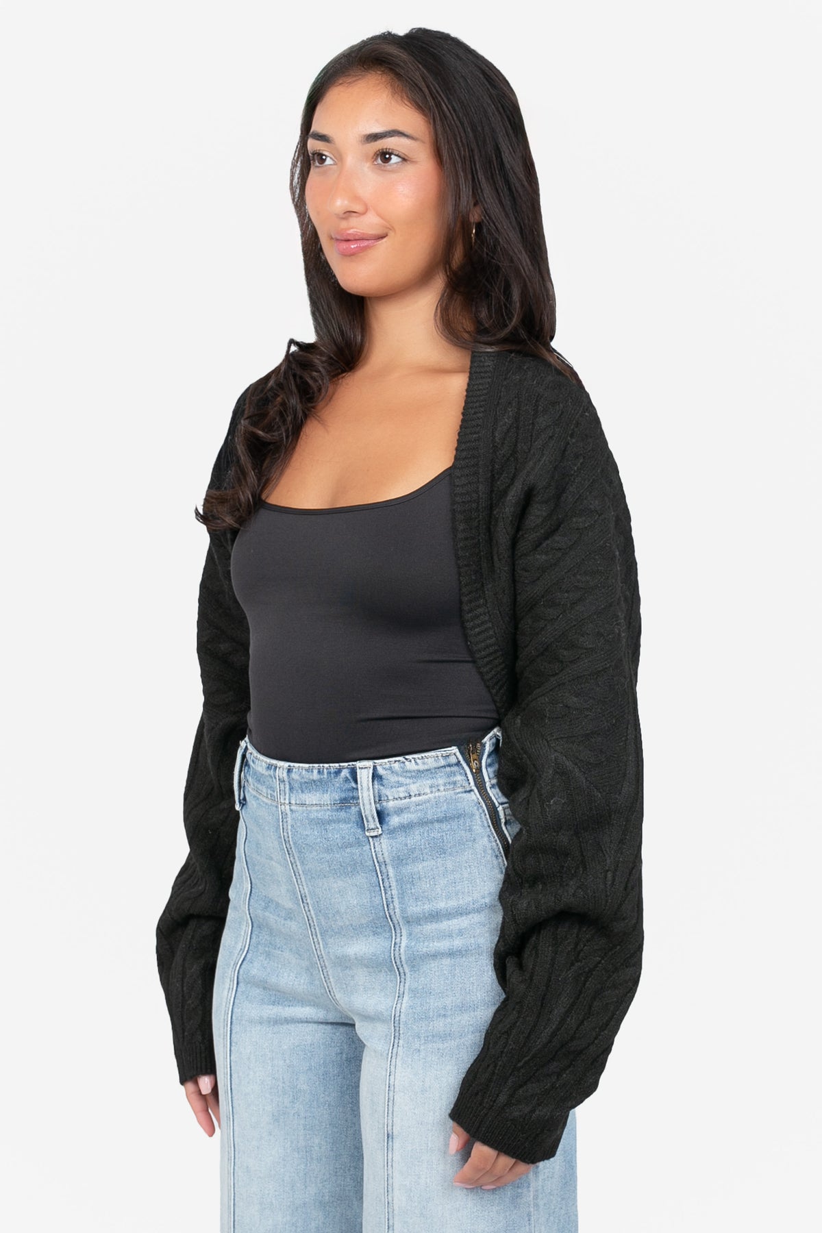 Lorenza Cable Knit Bolero