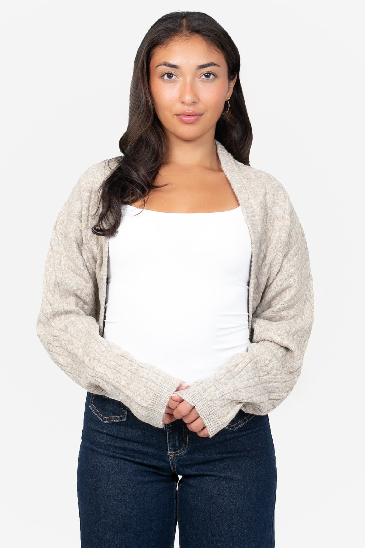 Lorenza Cable Knit Bolero