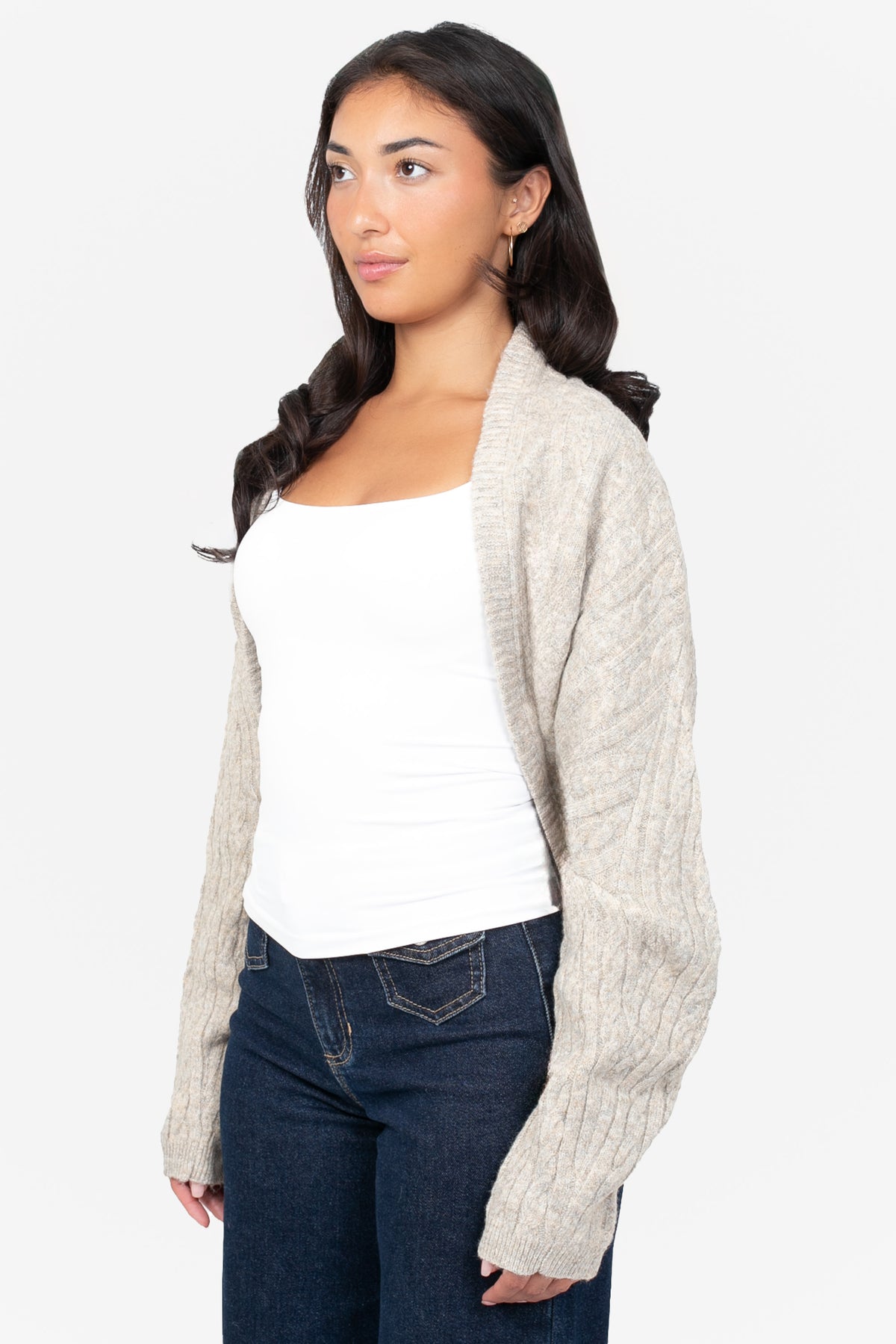 Lorenza Cable Knit Bolero