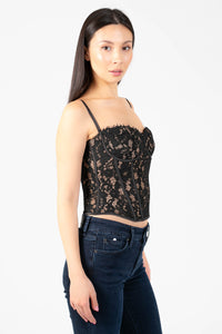 Brooklyn Lace Corset Top - honey