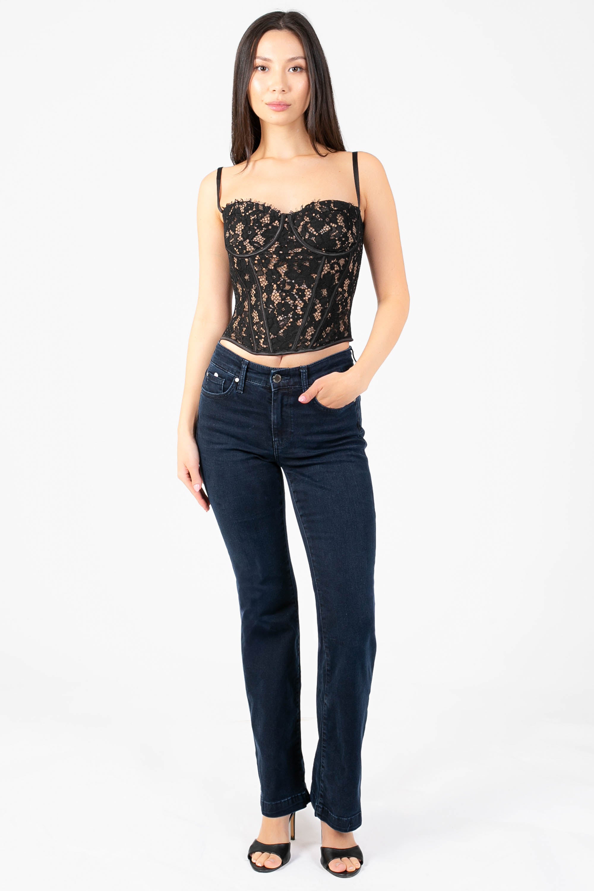 Espresso Lace Corset Top – honey
