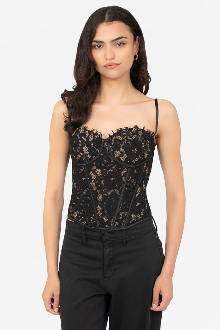 Espresso Lace Corset Top