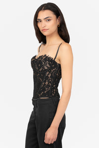 Espresso Lace Corset Top