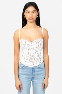 Espresso Lace Corset Top - honey