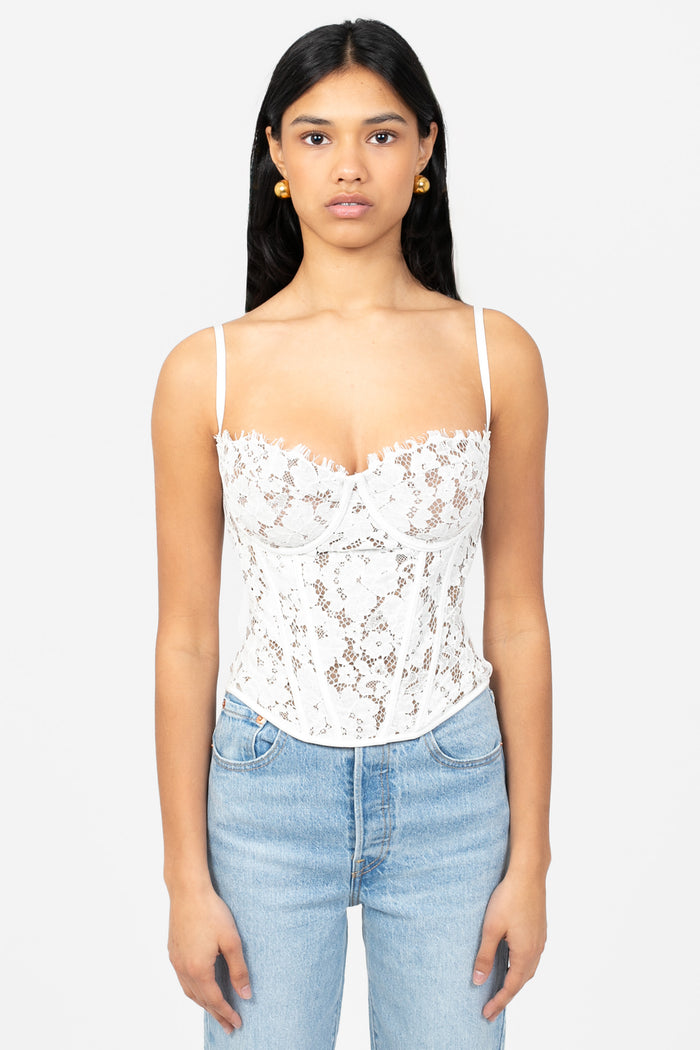 Espresso Lace Corset Top - honey