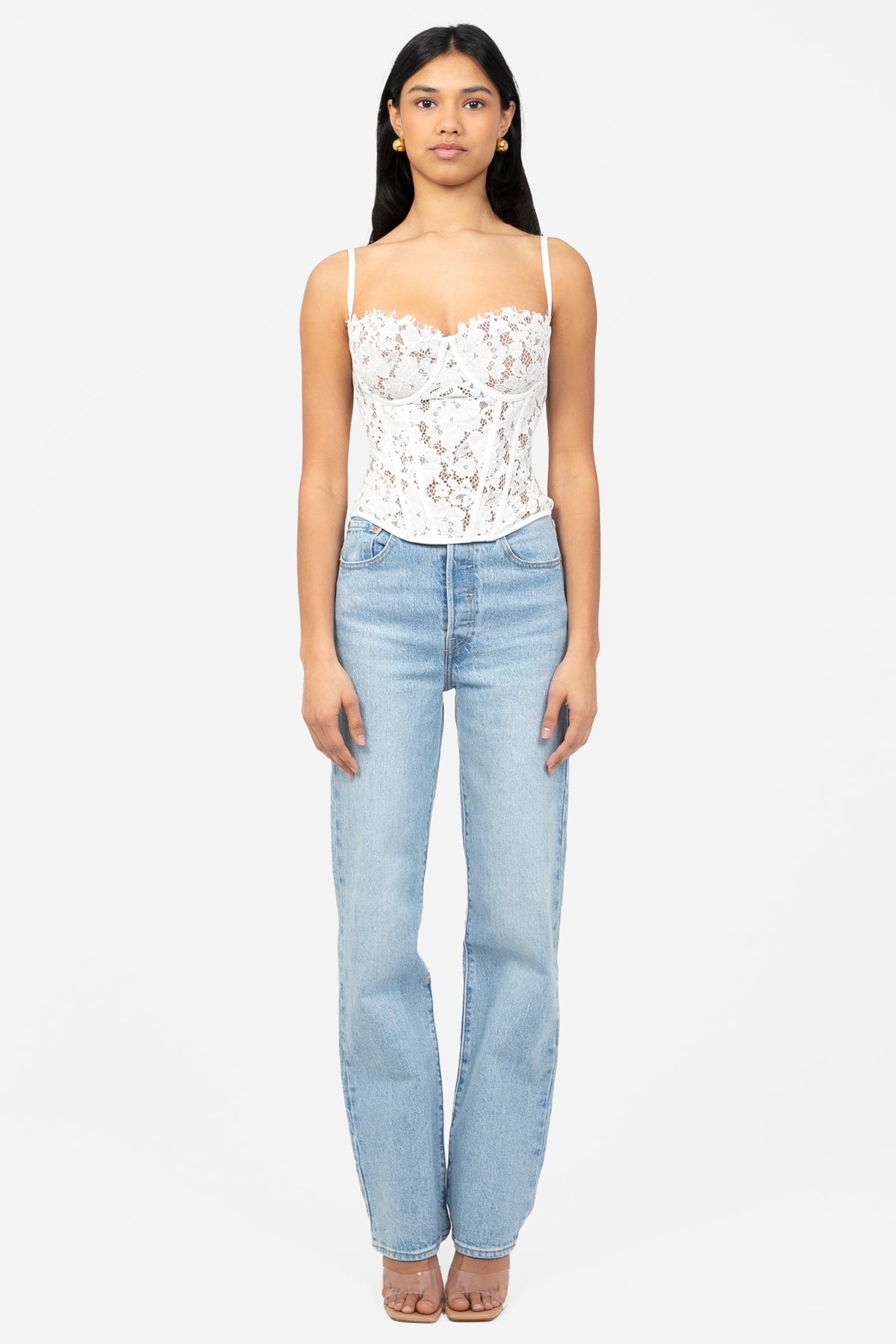 Espresso Lace Corset Top - honey