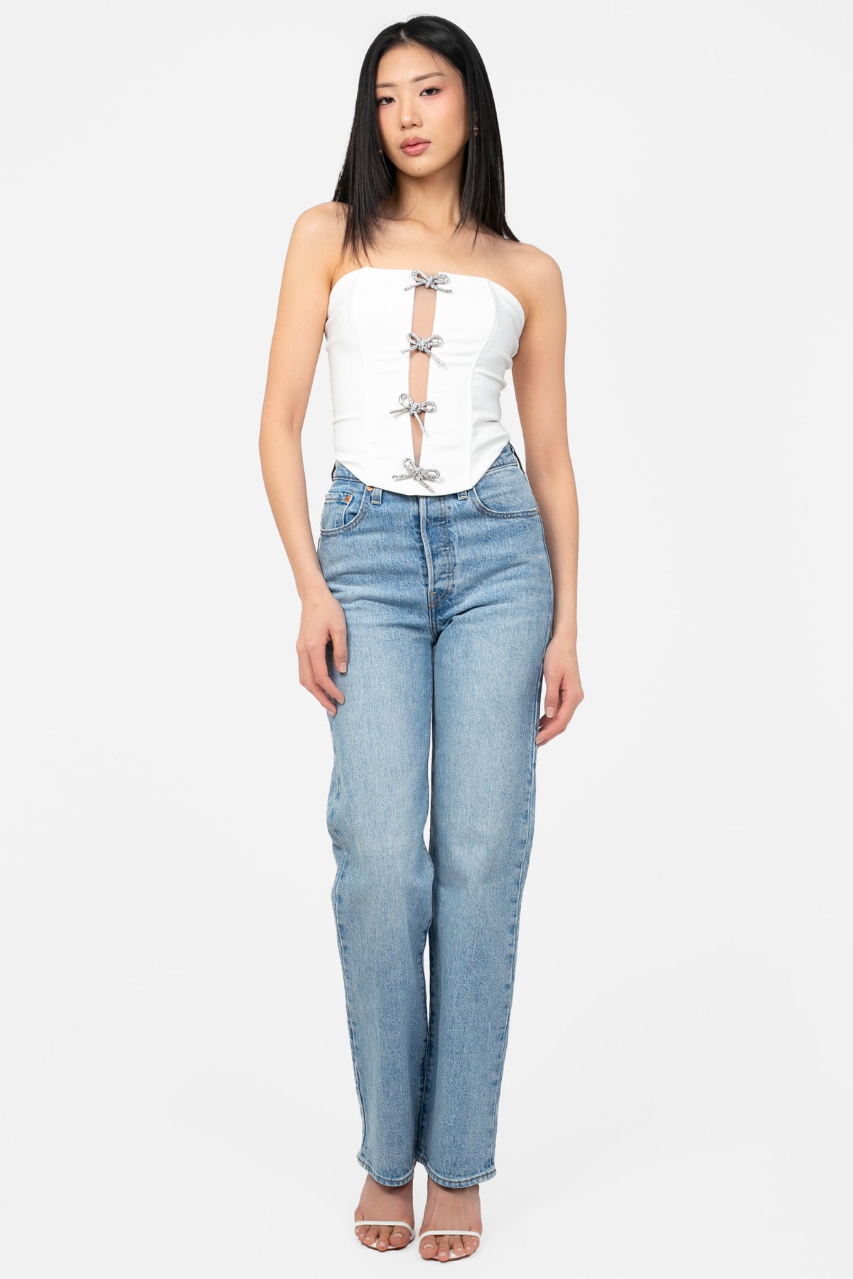 Chantelle Embellished Bow Bustier - honey