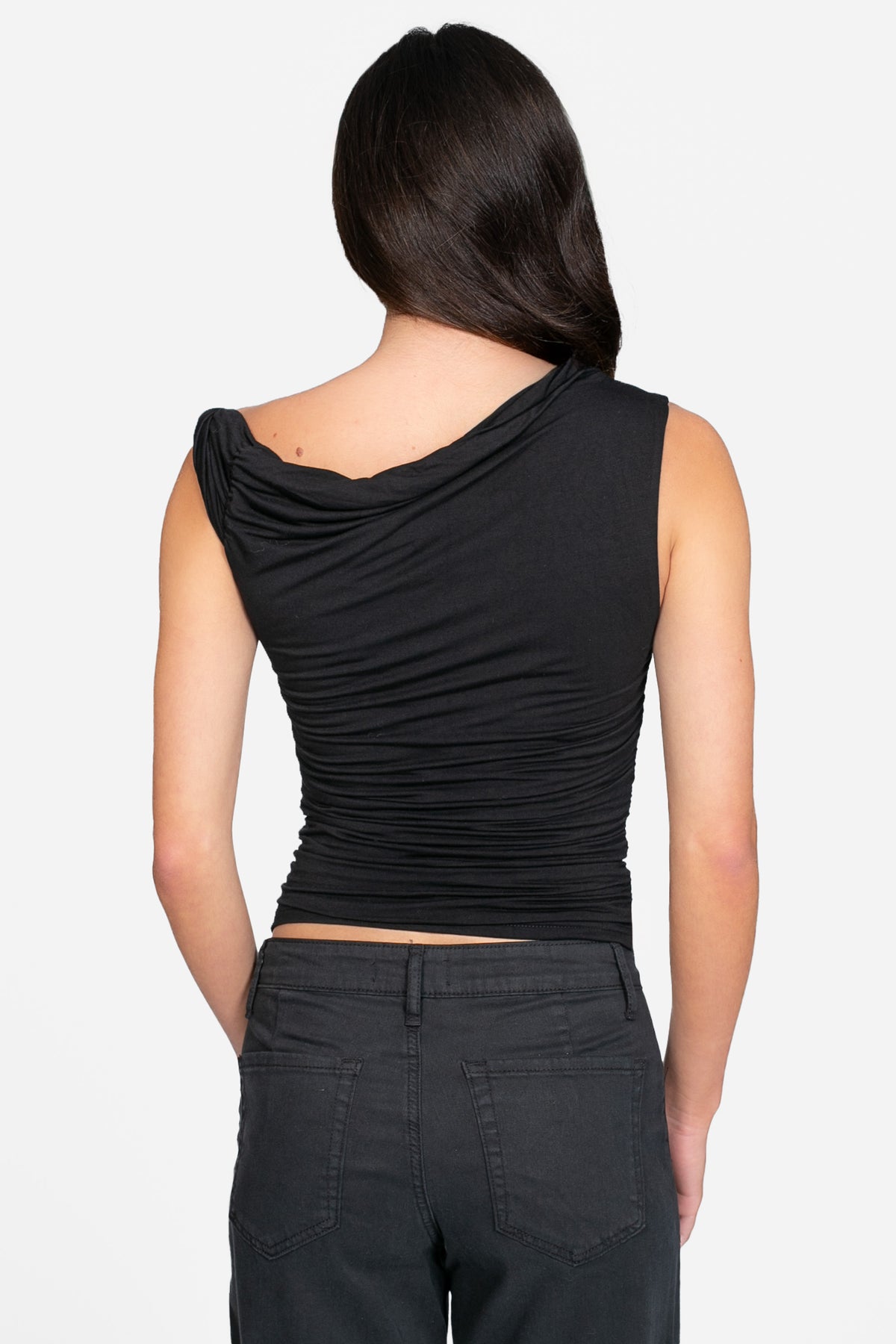 Zinnia Asymmetrical Grommet Blouse