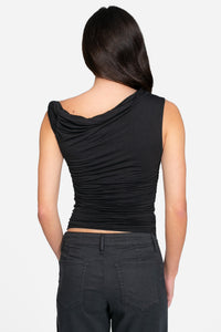 Zinnia Asymmetrical Grommet Blouse