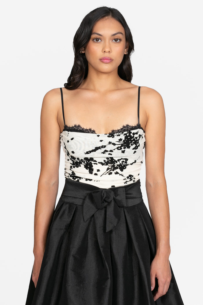 Eveline Lace Burnout Floral Bodysuit