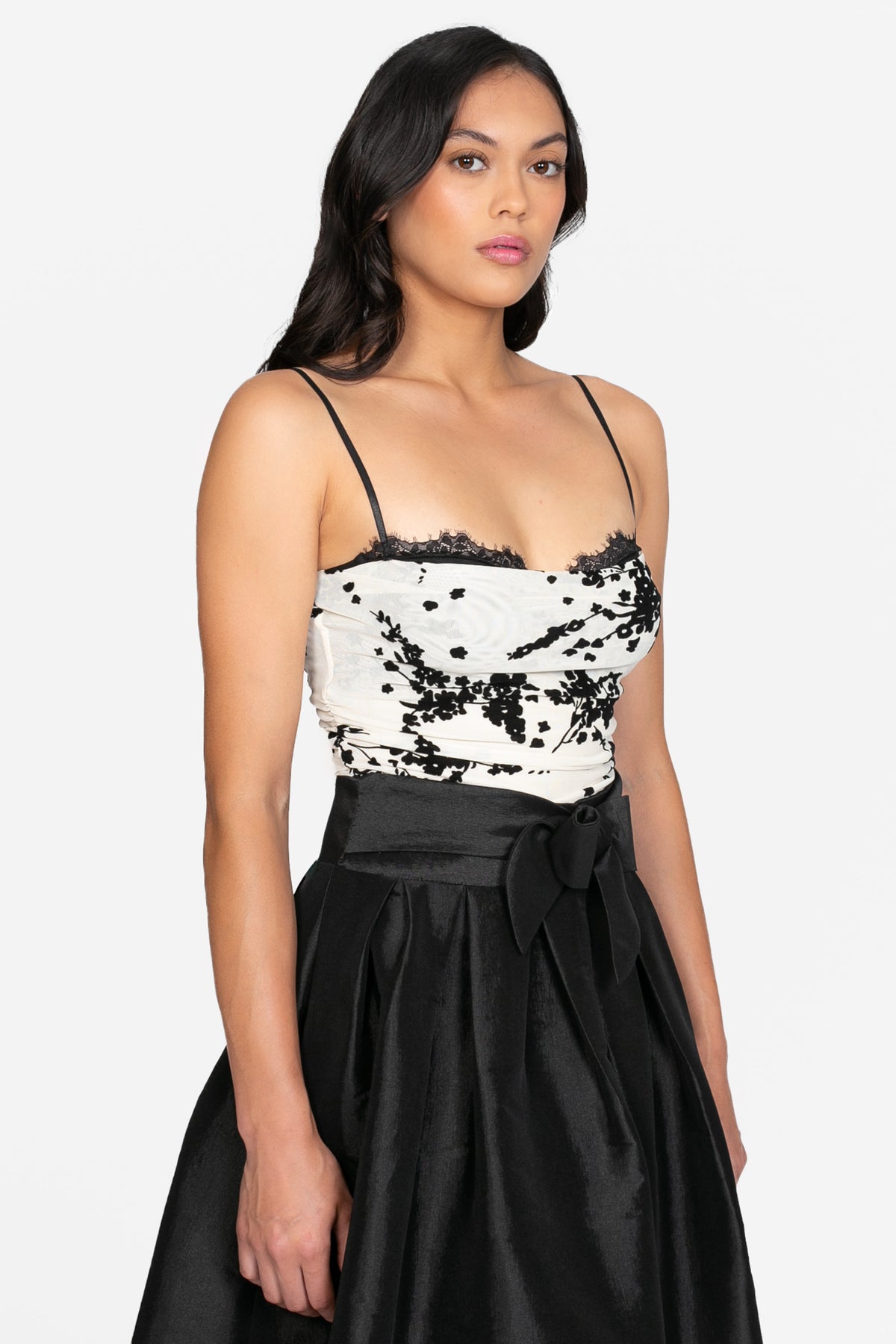 Eveline Lace Burnout Floral Bodysuit