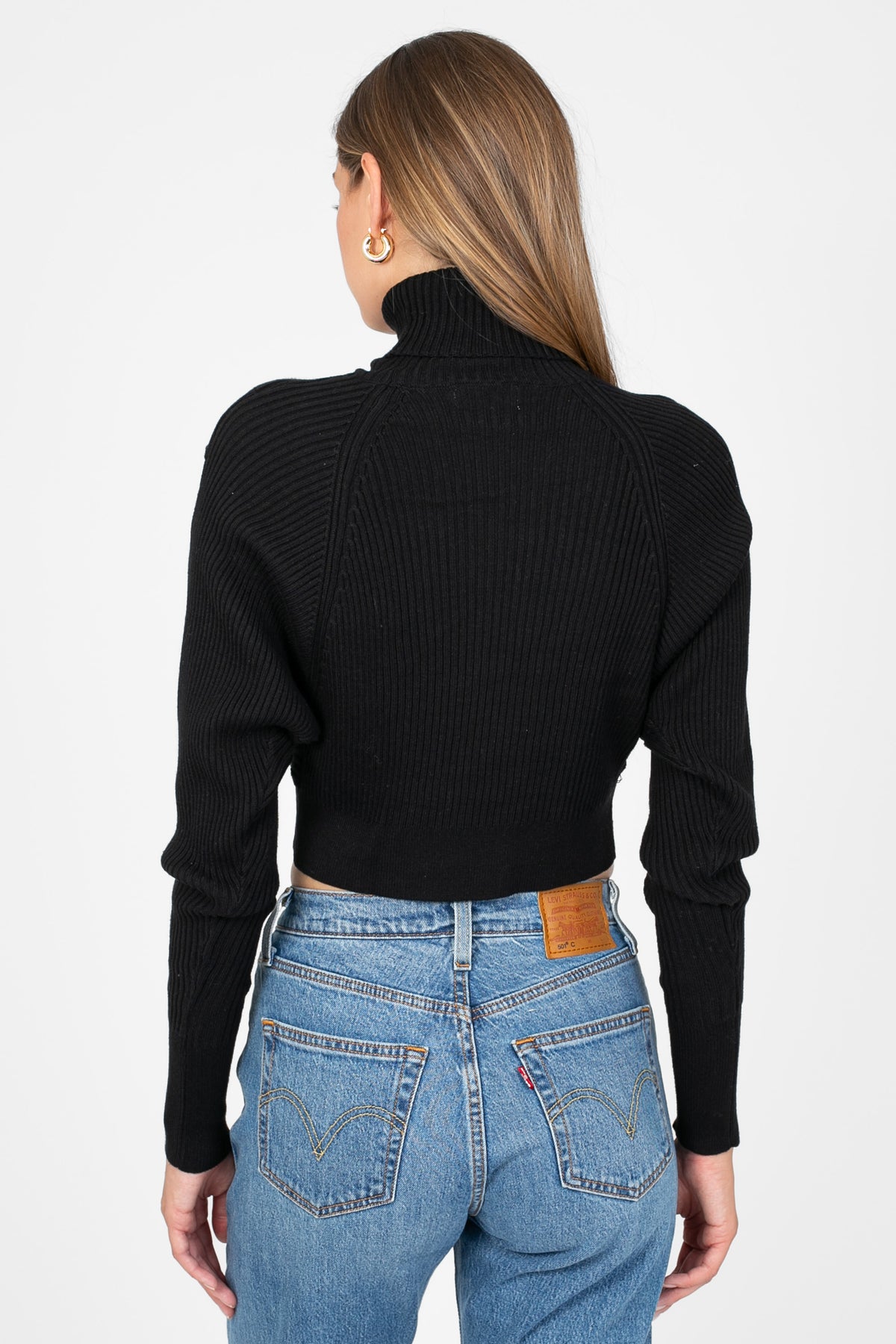 Laurel Turtleneck Cross Over Sweater - honey