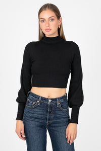 Tayla Cut Out Back Ribbed Knit Top - honey