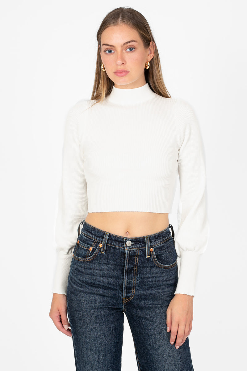 Tayla Cut Out Back Ribbed Knit Top - honey