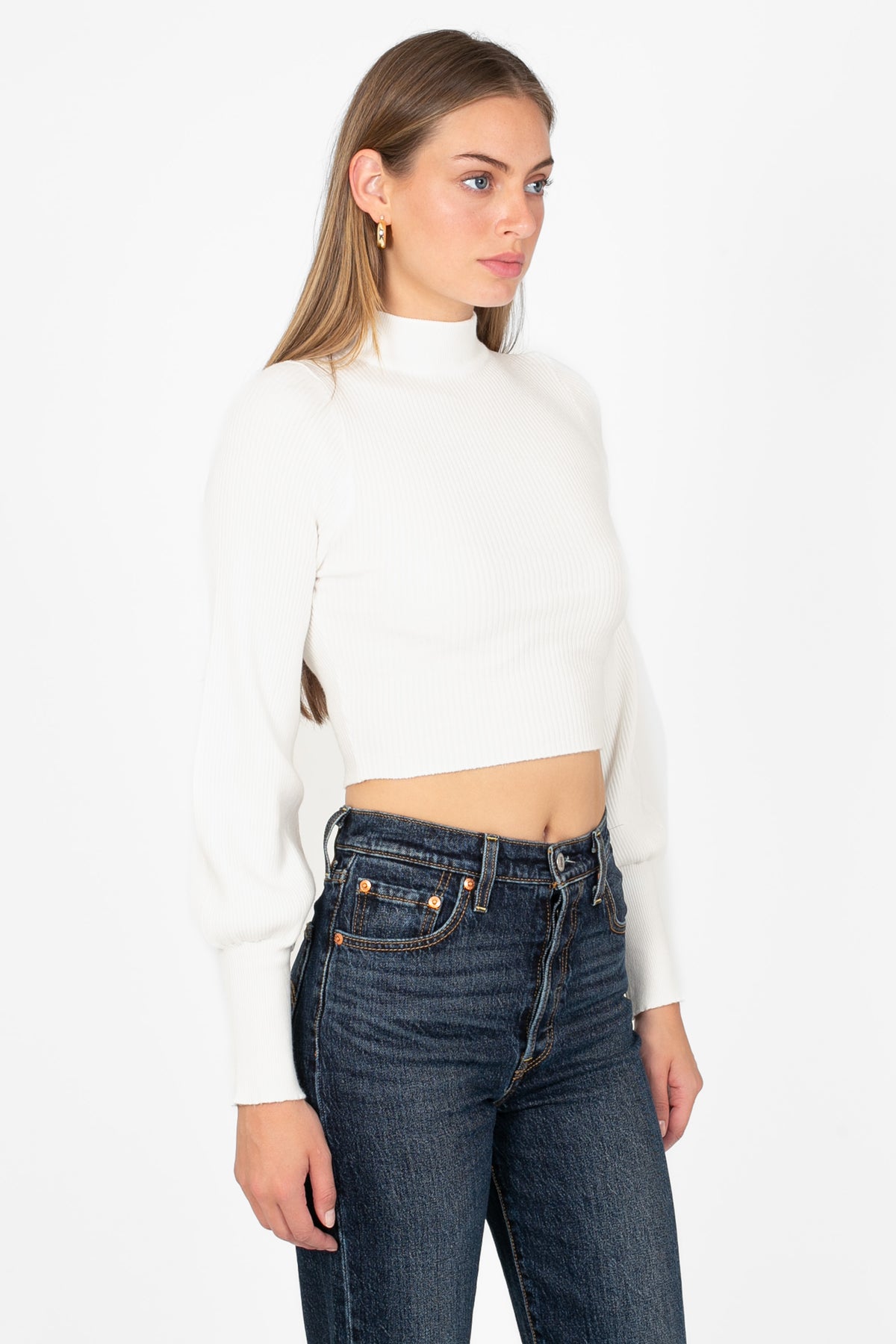 Tayla Cut Out Back Ribbed Knit Top - honey