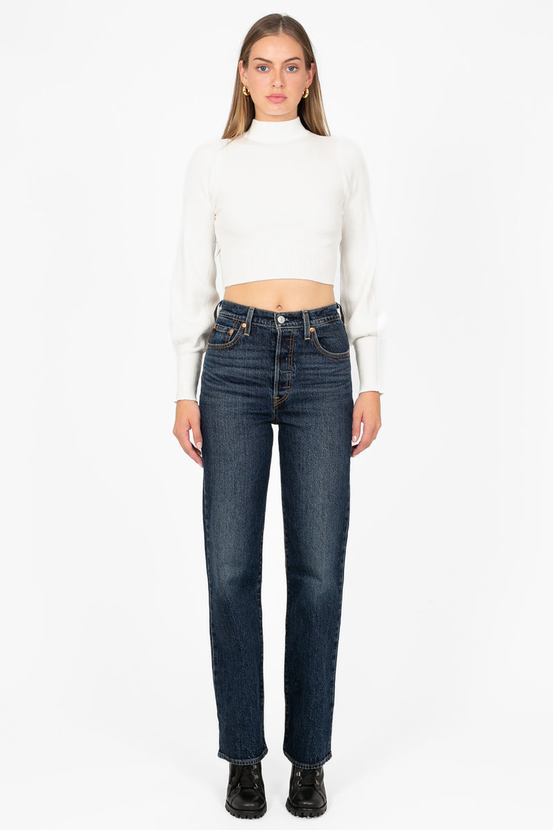 Tayla Cut Out Back Ribbed Knit Top - honey