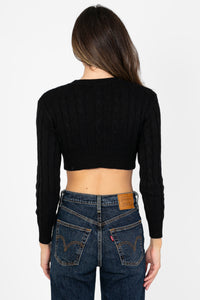Laurent Crop Knit Sweater - honey