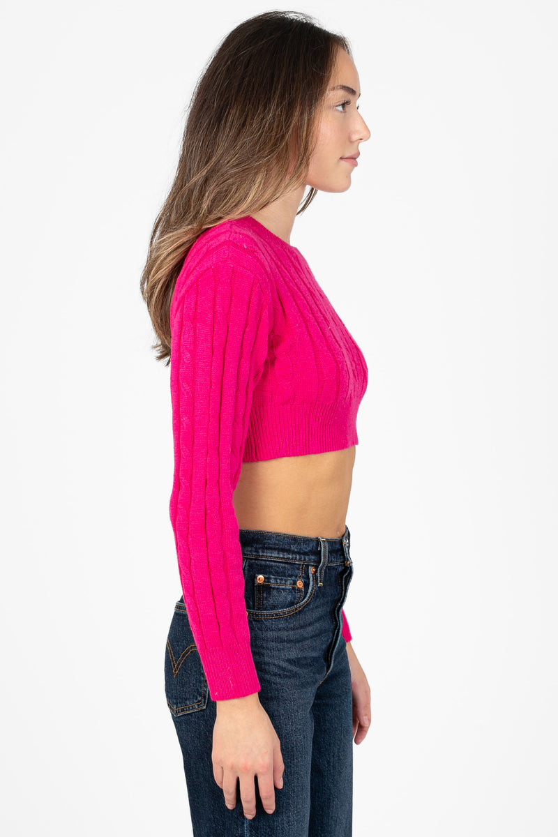Laurent Crop Knit Sweater - honey
