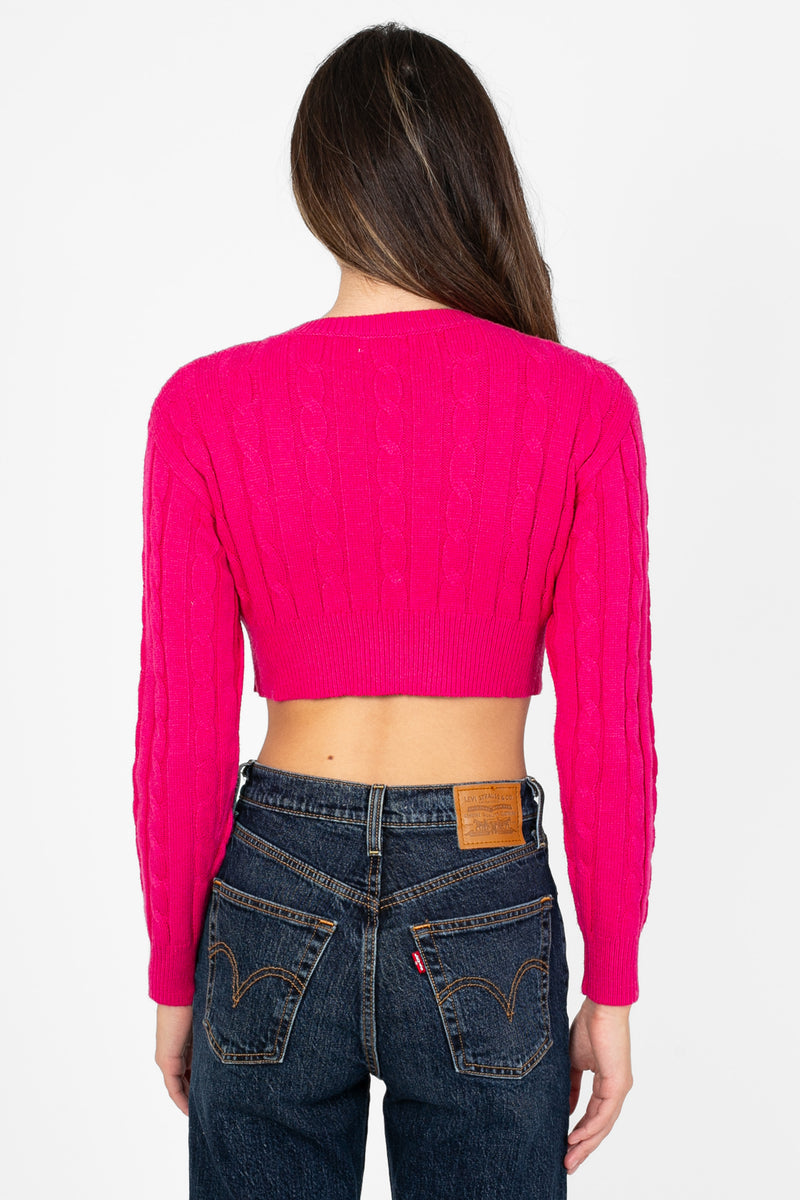 Laurent Crop Knit Sweater - honey