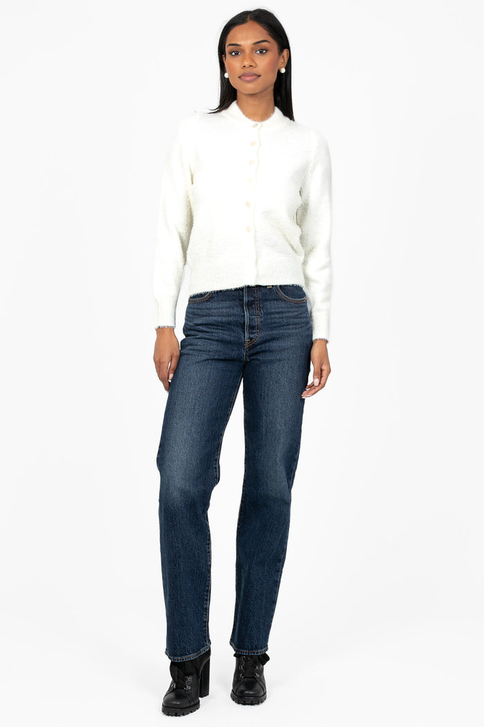 Miri Fuzzy Cardigan - honey