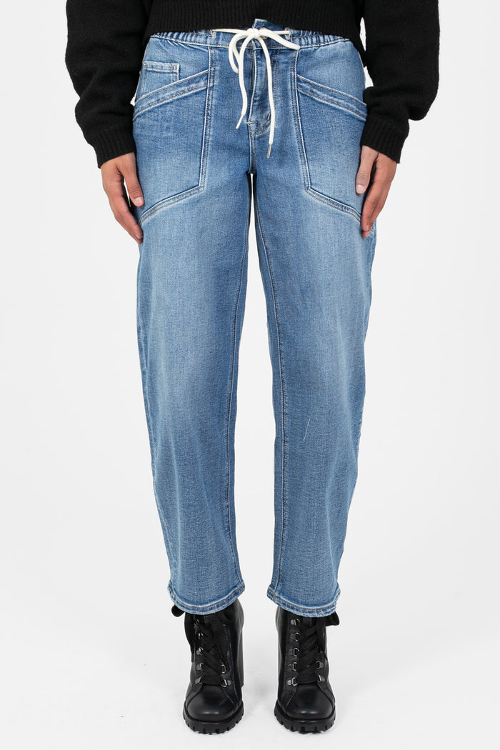 Flying Monkey® Drawstring Barrel Jeans - honey