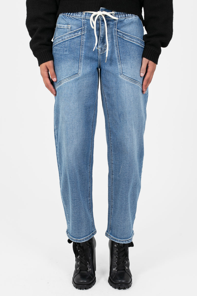 Flying Monkey® Drawstring Barrel Jeans - honey