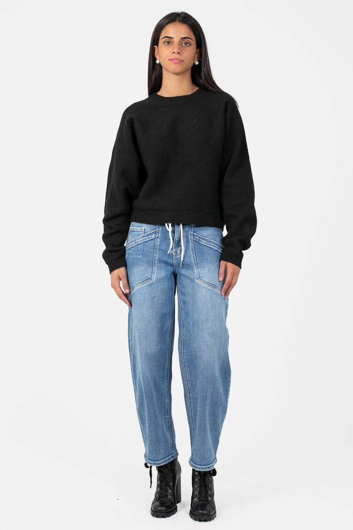 Flying Monkey® Drawstring Barrel Jeans - honey