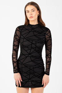 Storm Abstract Bodycon Mini Dress