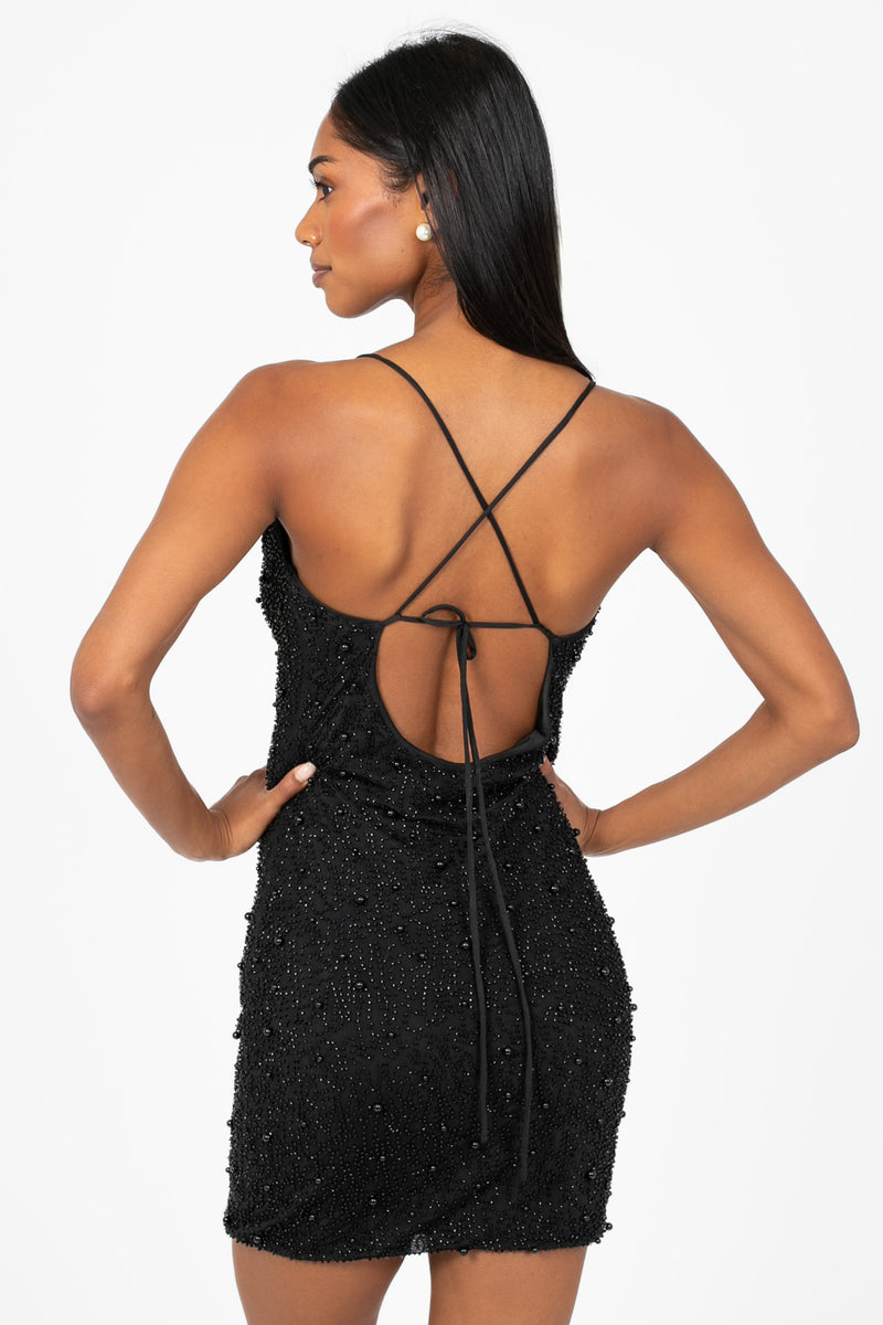 Danica Pearl Beaded Embellished Mini Dress