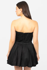 Madeline Corset Pleated Mini Dress - honey