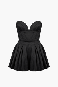 Madeline Corset Pleated Mini Dress - honey