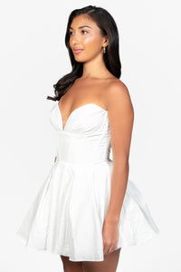 Madeline Corset Pleated Mini Dress - honey